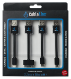 ChargeHub CableLinx Value Pack of 4 USB Charge & Sync Cables | MaxStrata®