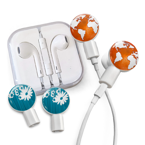 dekaSlides Earbuds | Headphones with Slide On Decal Graphics Combo Pack | MaxStrata®