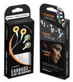 dekaSlides Earbuds | Headphones with Slide On Decal Graphics Combo Pack | MaxStrata®