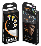 dekaSlides Earbuds | Headphones with Slide On Decal Graphics Combo Pack | MaxStrata®