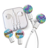 dekaSlides Earbuds | Headphones with Slide On Decal Graphics Combo Pack | MaxStrata®