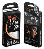 dekaSlides Earbuds | Headphones with Slide On Decal Graphics Combo Pack | MaxStrata®