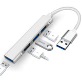 Reiko 4-Port USB 3.0 Hub in Silver | MaxStrata