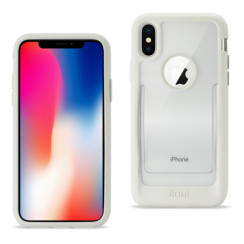 Reiko iPhone X/iPhone XS Belt Clip Polymer Case in Clear White | MaxStrata