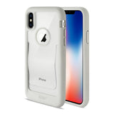 Reiko iPhone X/iPhone XS Belt Clip Polymer Case in Clear White | MaxStrata