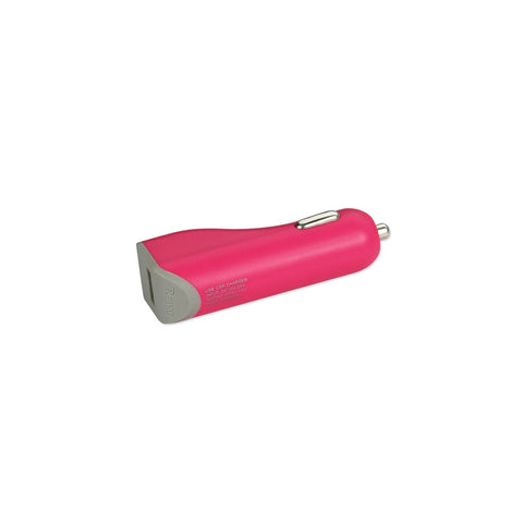 Reiko Micro USB Car Charger with Data USB Cable in Hot Pink | MaxStrata