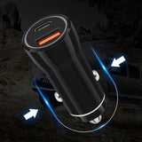 Reiko 5V 3.1A USB C Port Car Charger in Black | MaxStrata