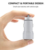 Reiko Dual Port USB Car Charger/ Adapter in Silver (12Pcs) | MaxStrata