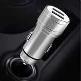 Reiko Dual Port USB Car Charger/ Adapter in Silver (12Pcs) | MaxStrata