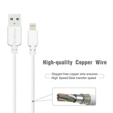 Reiko 5Ft Round Cable for for 8 Pin 1.5A in White | MaxStrata