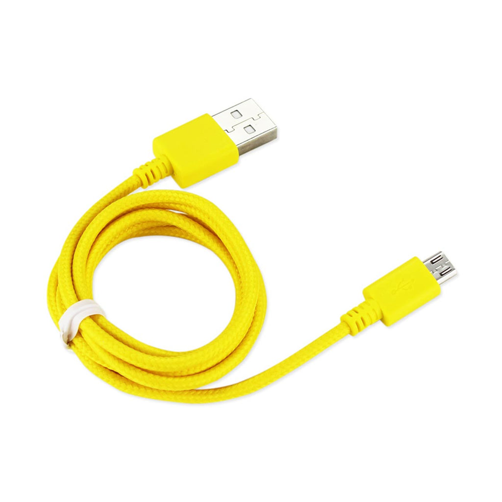 Reiko Braided Micro USB Data Cable 3.3 Feet in Yellow | MaxStrata