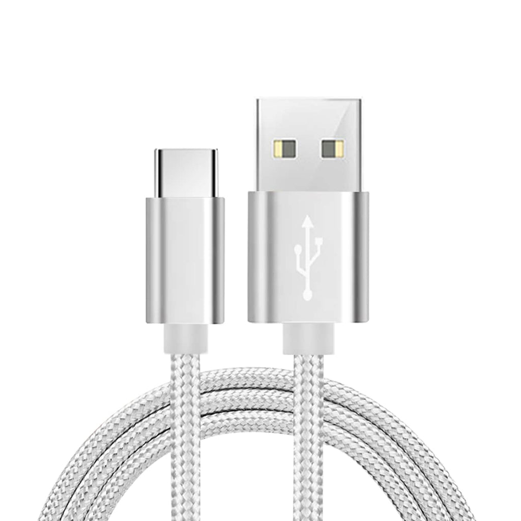 Reiko USB-C Fast Charge/Sync Cable 6.5 Ft in Silver | MaxStrata