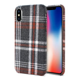 Reiko iPhone X/iPhone XS Checked Fabric Case in Brown | MaxStrata