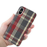 Reiko iPhone X/iPhone XS Checked Fabric Case in Red | MaxStrata