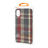 Reiko iPhone X/iPhone XS Checked Fabric Case in Red | MaxStrata