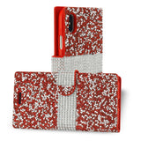 Reiko iPhone X/iPhone XS Diamond Rhinestone Wallet Case in Red | MaxStrata