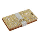 Reiko LG G6 Diamond Rhinestone Wallet Case in Gold | MaxStrata