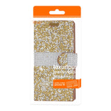 Reiko LG G6 Diamond Rhinestone Wallet Case in Gold | MaxStrata