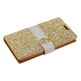 Reiko LG X Power/ K6 Diamond Rhinestone Wallet Case in Gold | MaxStrata