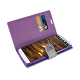 Reiko LG V10 Diamond Rhinestone Wallet Case in Purple | MaxStrata