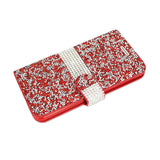 Reiko Samsung Galaxy Grand Prime Diamond Rhinestone Wallet Case in Red | MaxStrata