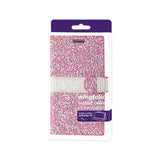 Reiko Samsung Galaxy J7 Diamond Rhinestone Wallet Case in Pink | MaxStrata