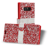 Reiko Samsung Galaxy Note 8 Diamond Rhinestone Wallet Case in Red | MaxStrata