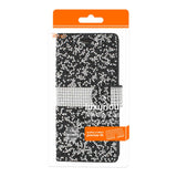 Reiko Samsung Galaxy S8/ SM Diamond Rhinestone Wallet Case in Black | MaxStrata