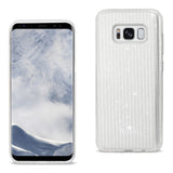 Reiko Samsung Galaxy S8 Edge /S8+ /S8+/ S8 Plus Shine Glitter Shimmer Stripe Hybrid Case in Linear Silver | MaxStrata