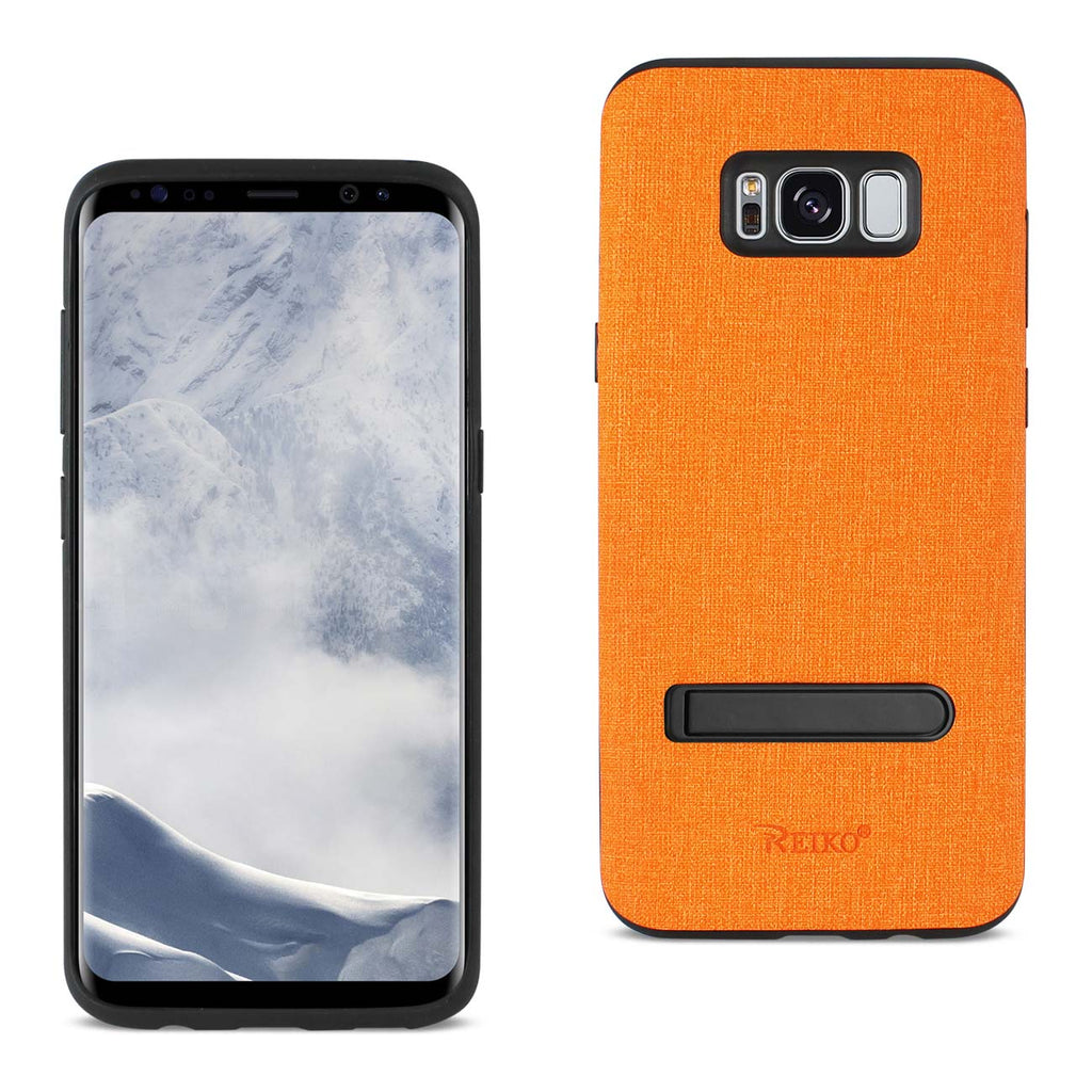 Reiko Samsung Galaxy S8/ SM Denim Texture TPU Protector Cover in Orange | MaxStrata