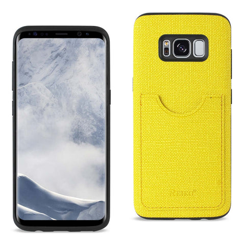 Reiko Samsung Galaxy S8 Edge /S8+ /S8+/ S8 Plus Anti-Slip Texture Protector Cover with Card Slot in Yellow | MaxStrata