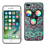 Reiko Design The Inspiration of Peacock iPhone 8 Plus/ 7 Plus Case with LED Fidget Spinner Clip On in Teal | MaxStrata