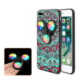 Reiko Design The Inspiration of Peacock iPhone 8 Plus/ 7 Plus Case with LED Fidget Spinner Clip On in Teal | MaxStrata