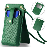 Reiko Leather Crossbody Phone Wallet Large Purse in Green (6.7 Inch) | MaxStrata