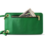 Reiko Leather Crossbody Phone Wallet Large Purse in Green (6.7 Inch) | MaxStrata