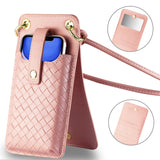 Reiko Leather Crossbody Phone Wallet Large Purse in Pink（7.0 Inch) | MaxStrata