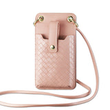 Reiko Leather Crossbody Phone Wallet Large Purse in Pink（7.0 Inch) | MaxStrata