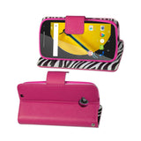 Reiko Motorola Moto E (2015) 3-in-1 Interior Zebra Pattern Wallet Case in Hot Pink | MaxStrata