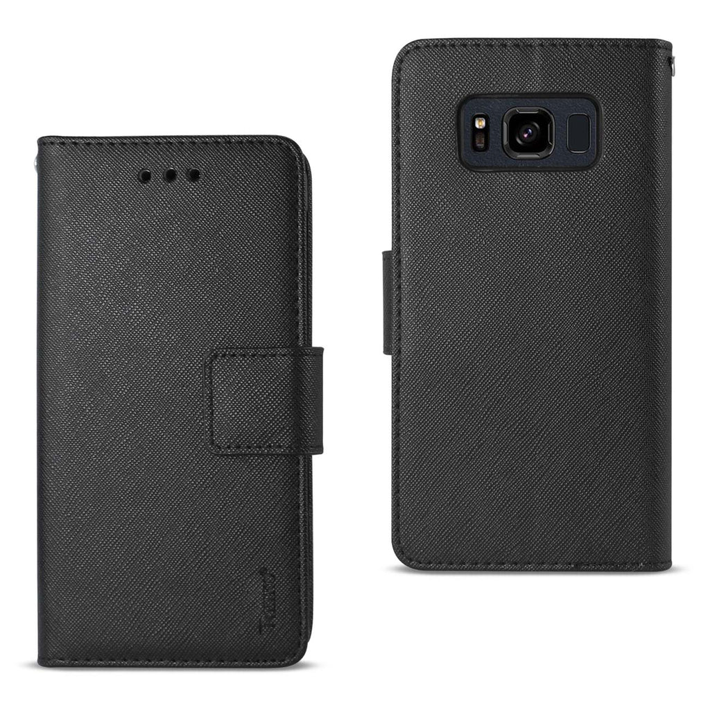 Reiko Samsung Galaxy S8 Active 3-in-1 Wallet Case in Black | MaxStrata