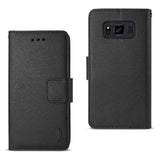 Reiko Samsung Galaxy S8 Active 3-in-1 Wallet Case in Black | MaxStrata