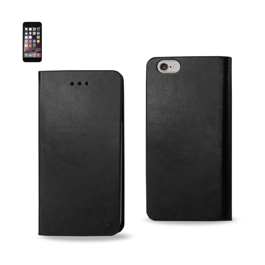 Reiko iPhone 6 Plus Flip Folio Case with Card Holder in Black | MaxStrata