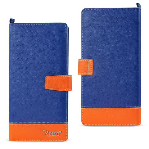 Reiko iPhone 6/ 6S Two Tone Super Wallet Case with Multiple Card Slots in Orange Navy | MaxStrata