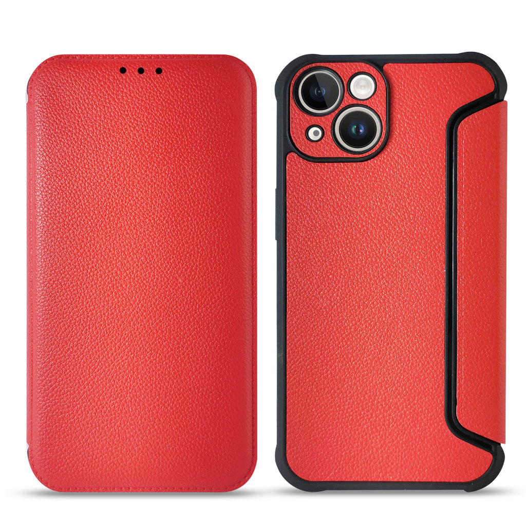 Reiko Magnetic Wallet Leather Phone Case for Apple iPhone 14 in Red | MaxStrata