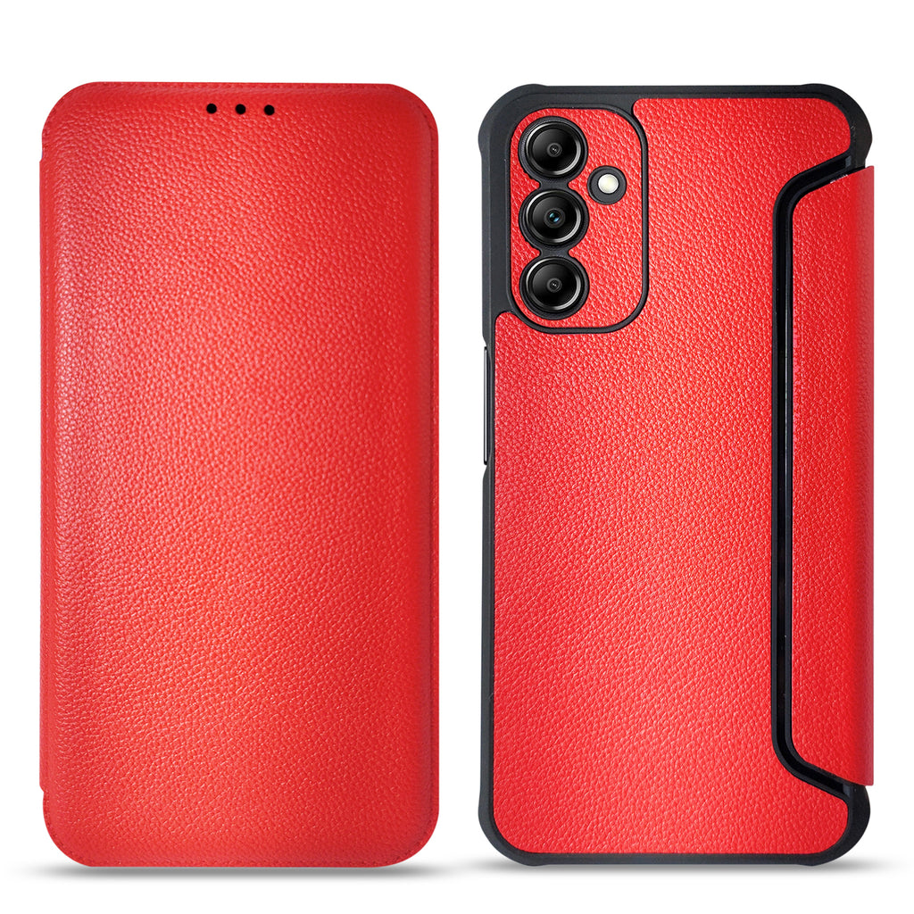 Reiko Magnetic Wallet Leather Phone Case for Samsung Galaxy A14 5G in Red | MaxStrata