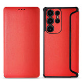 Reiko Magnetic Wallet Leather Phone Case for Samsung Galaxy S23 Ultra in Red | MaxStrata