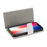 Reiko iPhone X/iPhone XS Genuine Leather Wallet Case with RFID Card Protection in Ivory | MaxStrata