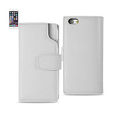 Reiko iPhone 6 Genuine Leather Wallet Case with Open Thumb Cut in Ivory | MaxStrata