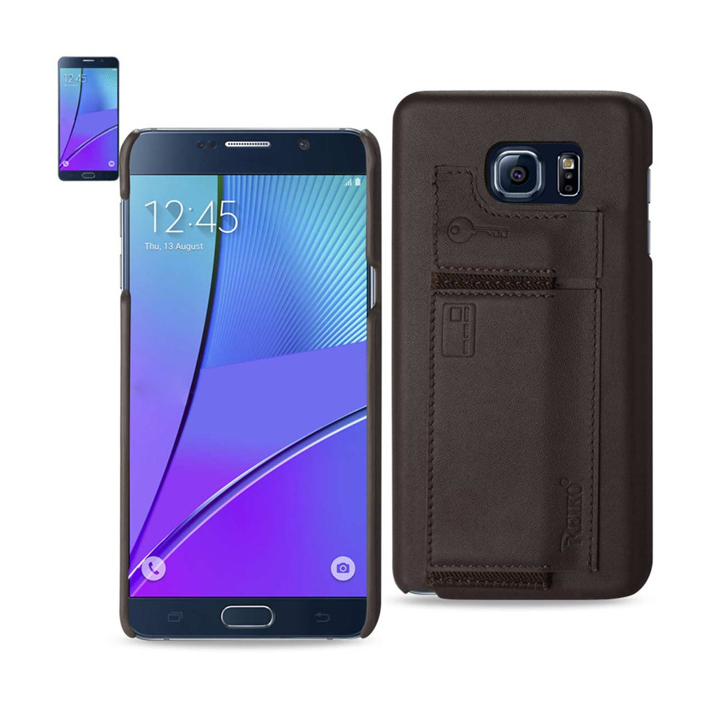 Reiko Samsung Galaxy Note 5 RFID Genuine Leather Case Protection & Key Holder in Umber | MaxStrata