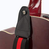 On-Stage Guitar Strap with Leather Ends (GSA10BKRD) | MaxStrata®