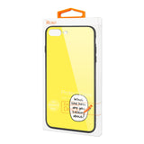 Reiko iPhone 8 Plus Hard Glass Design TPU Case in Yellow | MaxStrata